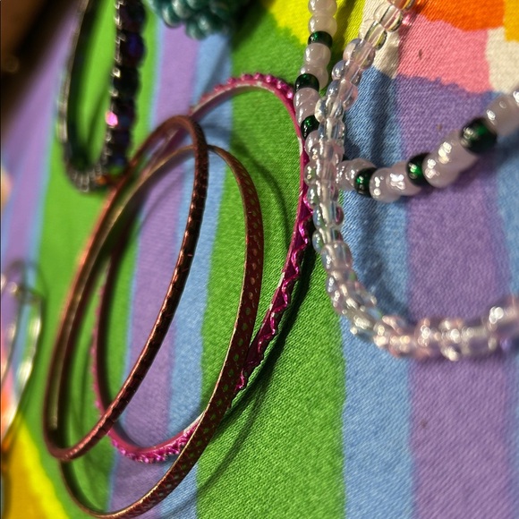 Colorful Bracelet Lot of 9 funky fun pieces - Picture 8 of 15